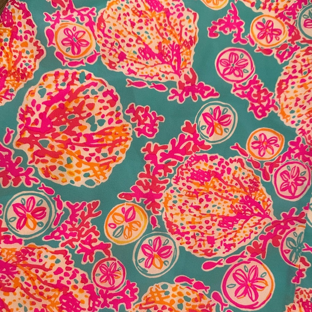 Lilly Pulitzer Pink and Blue Silk Floral Dress - Large - Picture 4 of 5